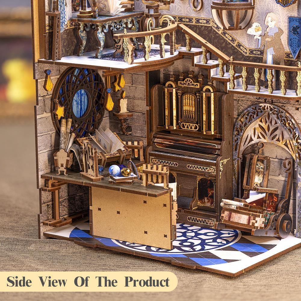 Book Nook Sala de Lectura Mágica con luces LED – Kit DIY de Madera | Diorama 3D Miniatura | Inserto para Estantería | Regalo lector - Miniverse Studio