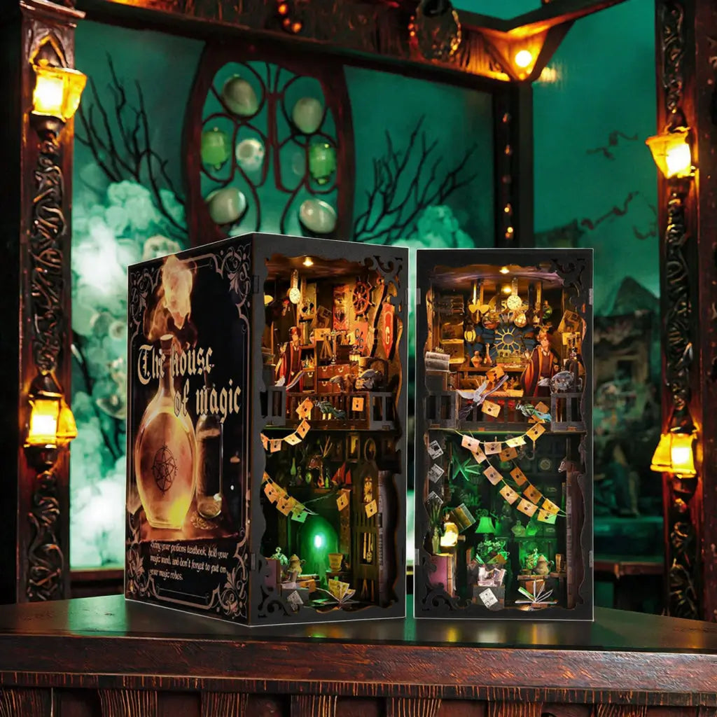 🏠 Book Nook “The House of Magic” – DIY Diorama of Magic School with LED Lights