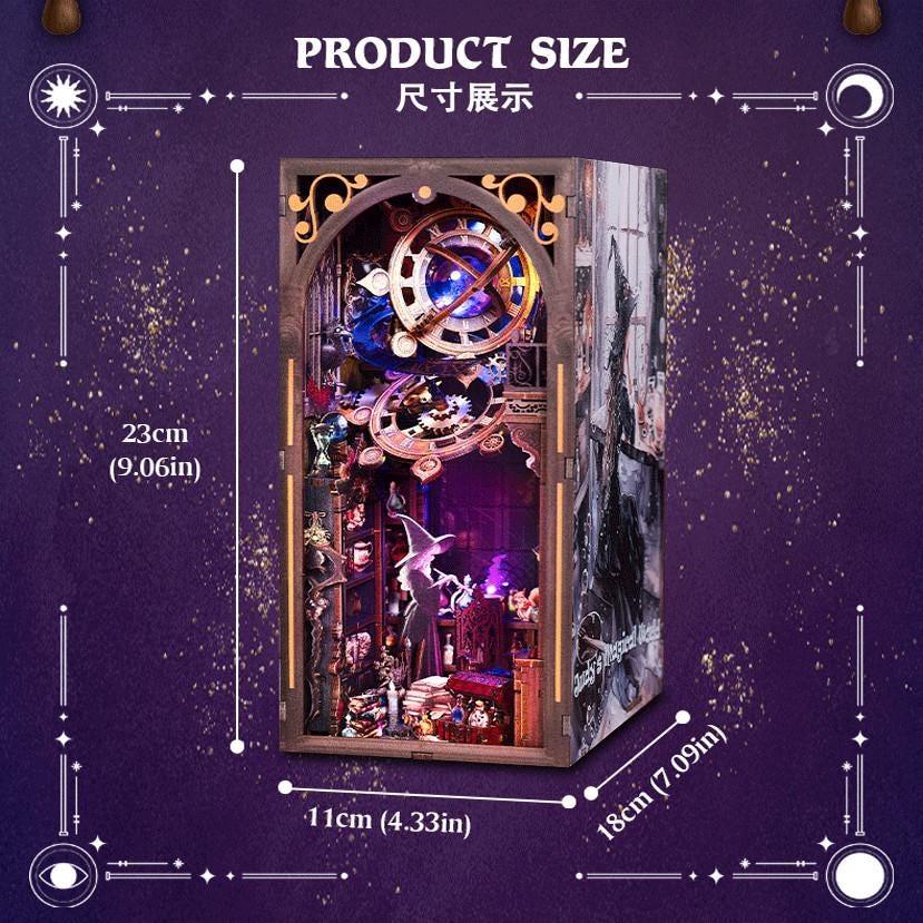 Kit Book Nook Mundo Mágico de Judy con LED | Casa Bruja 3D | Doble Cara | Diorama Estantería - Miniverse Studio