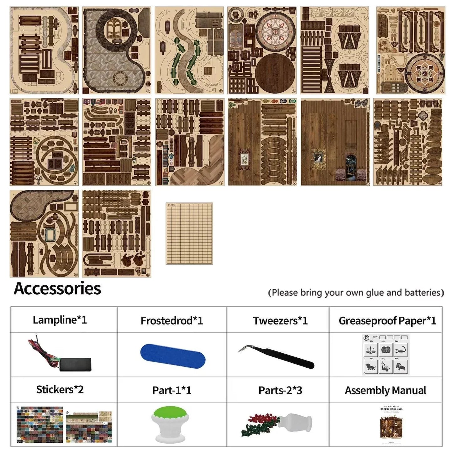 Kit Miniatura DIY Bookend – Cabaña Qimeng Book Hall – Casa Artesanal con Luces y Muebles - Miniverse Studio