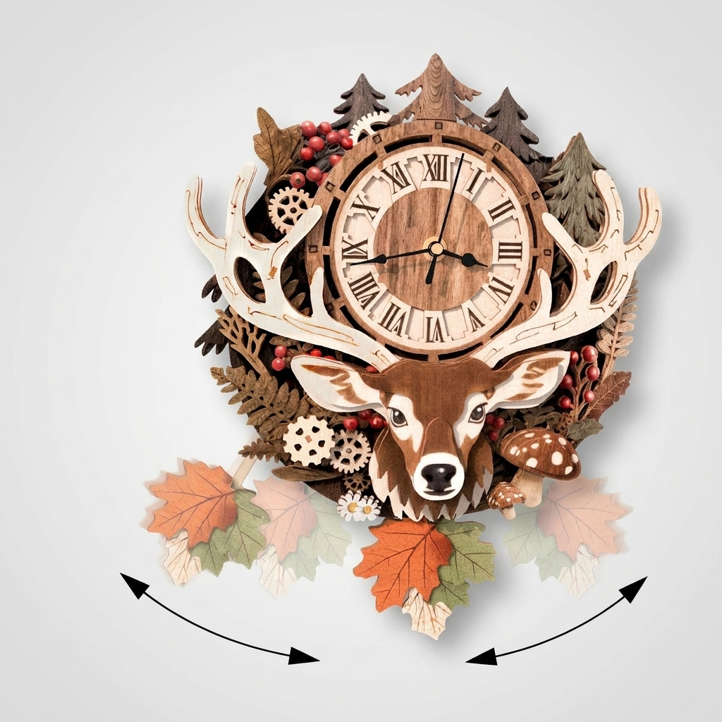 Reindeer Wall Clock - styled mockup