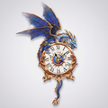 Blue Dragon 3D wooden puzzle wall clock, studio hero shot