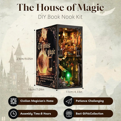 🏠 Book Nook “The House of Magic” – DIY Diorama of Magic School with LED Lights