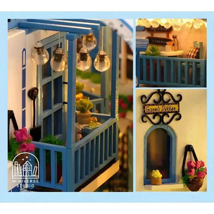 Book Nook Kit DIY Reino de brisa marina Miniatura Mediterránea - Book Nook DIY Kit | Miniverse Studio
