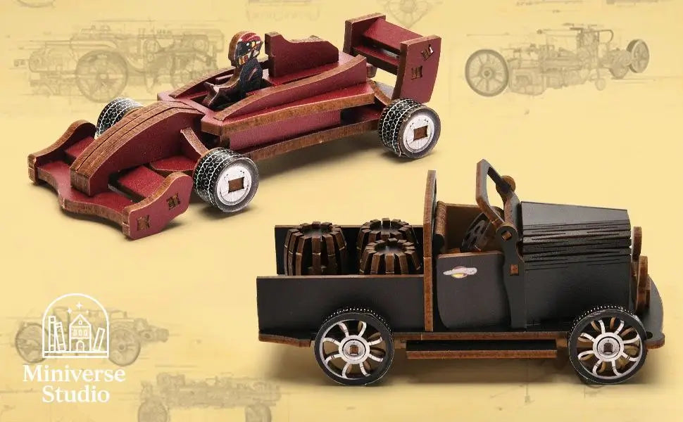 Book Nook DIY – Retro Garage Car Player – Diorama with Classic Cars, LED Lights and Furniture