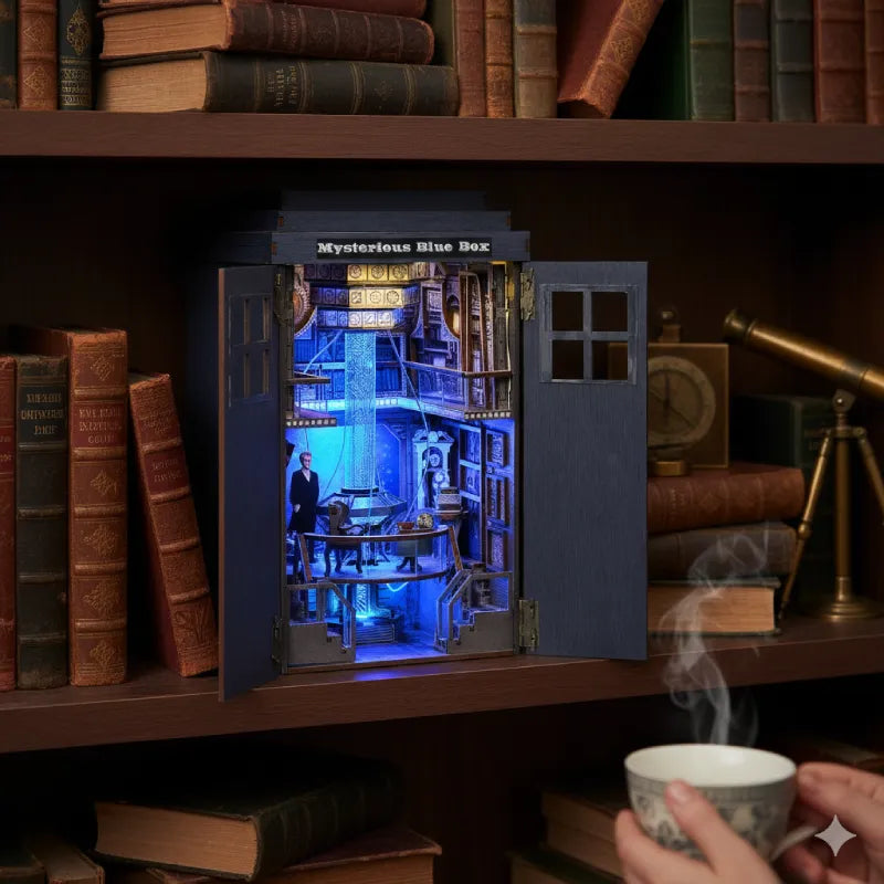 Book Nook DIY “Mysterious Blue Box” – Diorama del TARDIS para Fans de Doctor Who - Miniverse Studio