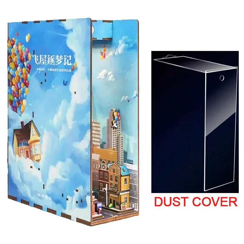 Clear acrylic dust cover for the Floating Balloon House book nook