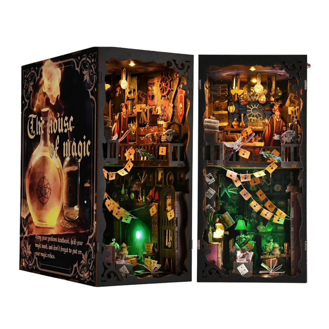 🏠 Book Nook “The House of Magic” – DIY Diorama of Magic School with LED Lights