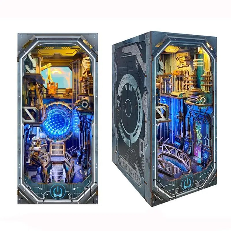 Book Nook Planetary Era – Futuristic Sci-Fi with LED – 3D Diorama DIY Kit