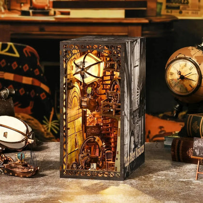 Steampunk Warehouse Book Nook DIY Kit with LED Lights - Book Nook DIY Kit | Miniverse Studio