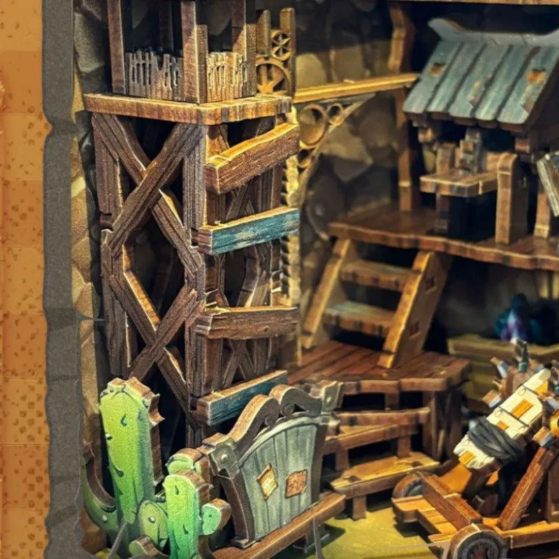 Mining fortress book nook dimensions: 19 cm tall, 13.2 cm deep and 12.5 cm wide