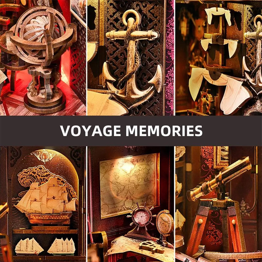 Book Nook "Voyage Memories" – DIY Maritime Exploration Diorama with LED Lights