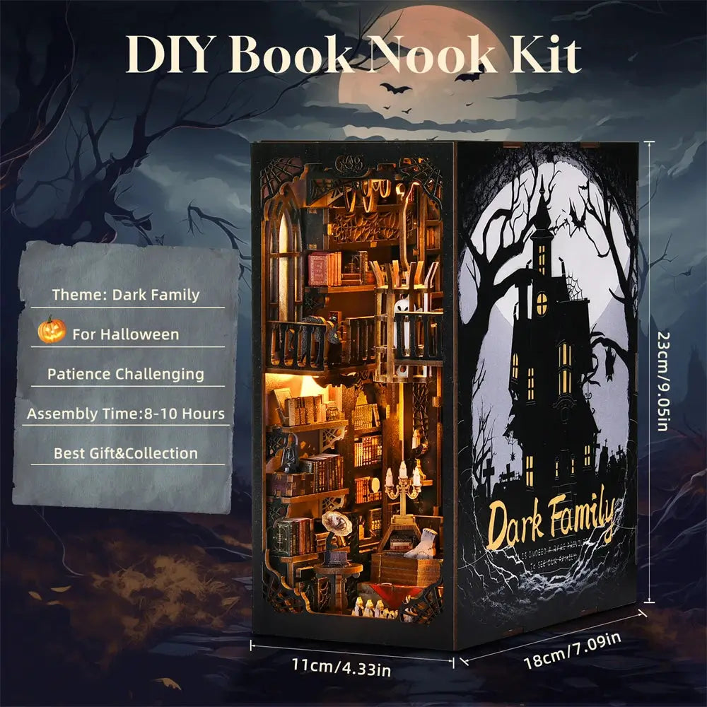 Book Nook "Dark Family" – DIY Gothic Diorama Kit for Bookshelf