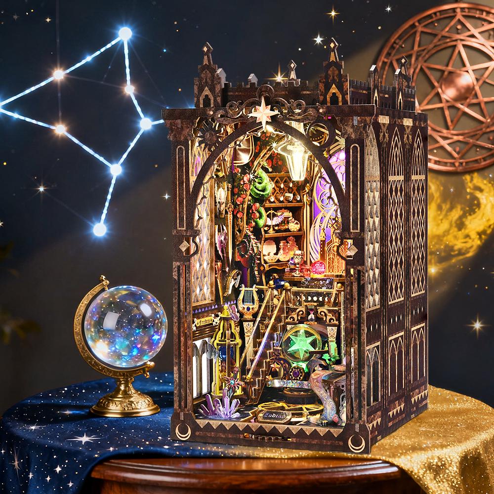 Mystic Zodiac Book Nook with LED | DIY Kit 12 Constellations | Decorative Miniature Unassembled | Handmade Astrology Gift