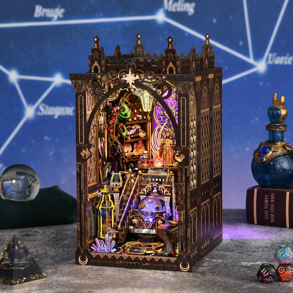 Mystic Zodiac Book Nook with LED | DIY Kit 12 Constellations | Decorative Miniature Unassembled | Handmade Astrology Gift