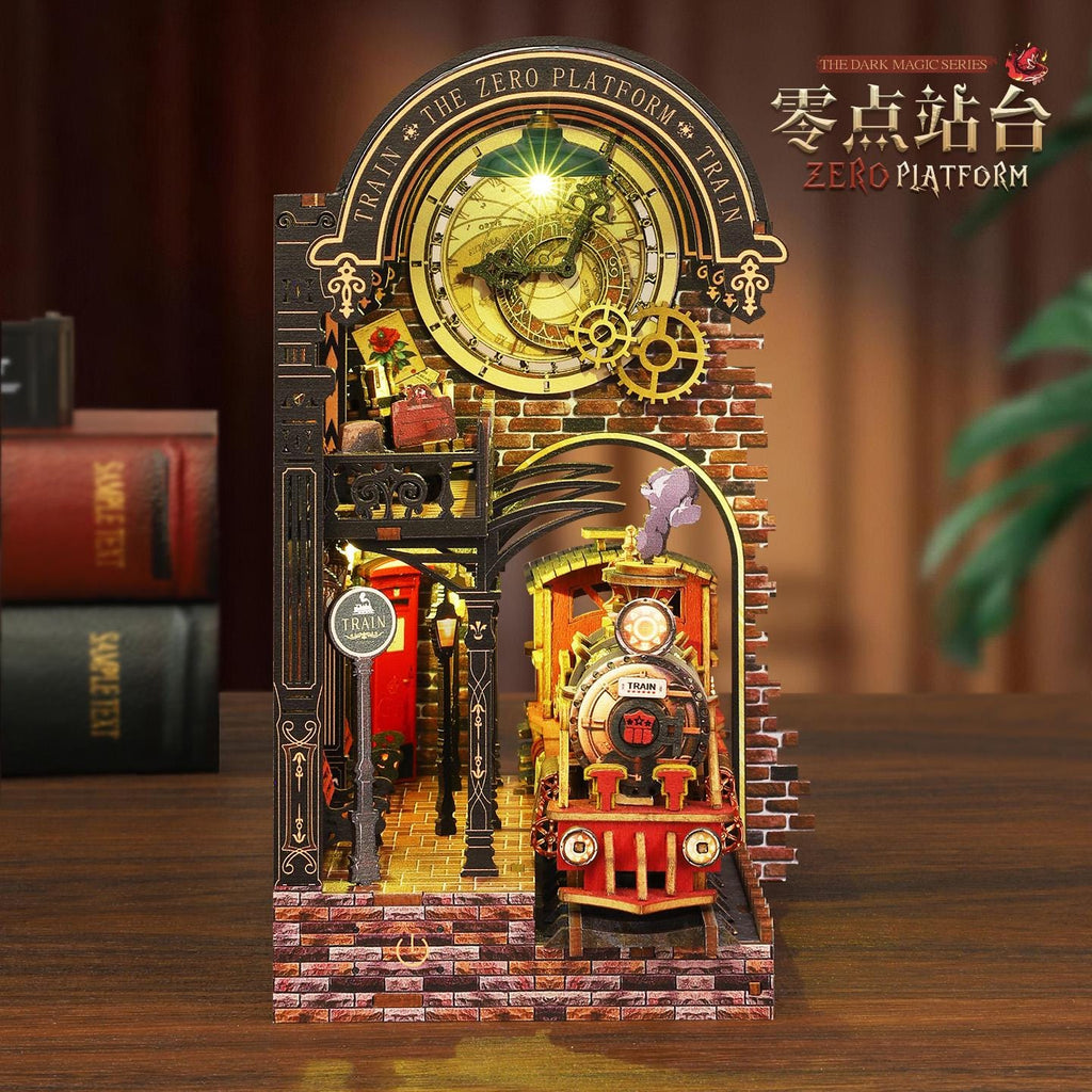 Book Nook Kit Magical 3D Wooden Puzzle Miniature Diorama DIY Craft gift with LED - 3D Puzzle Assembly Step by Step