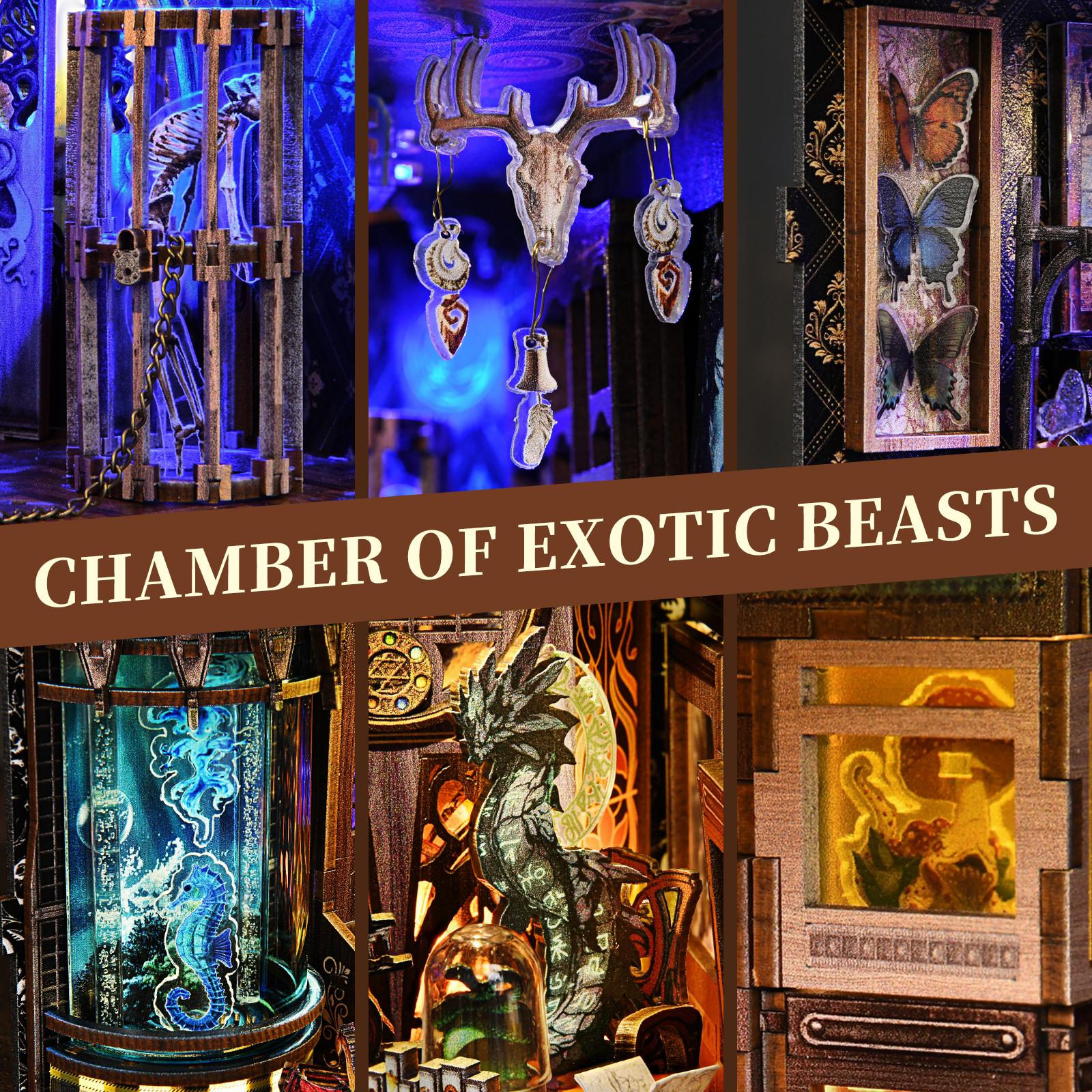 Gothic Fantasy Book Nook Kit (DIY) - The Collector’s Secret: Chamber of Exotic Beasts