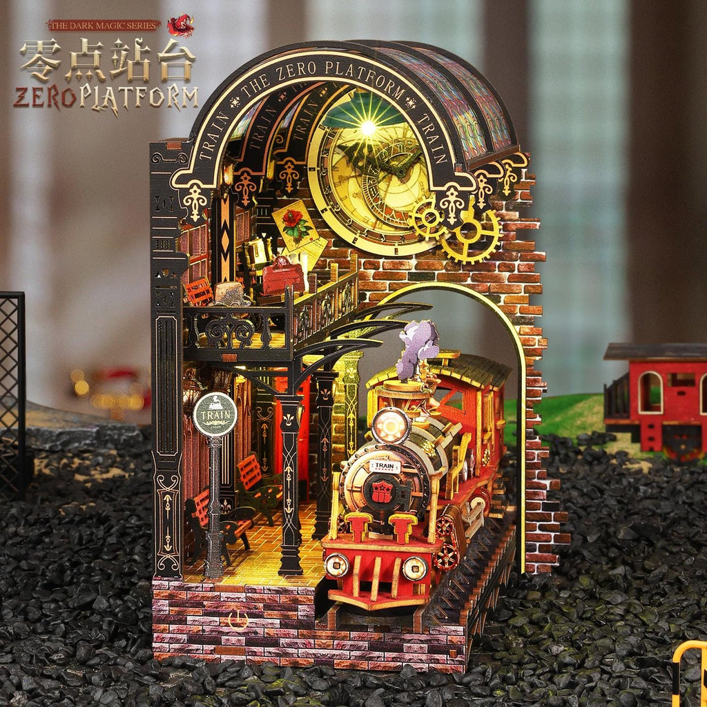 Book Nook Kit Magical 3D Wooden Puzzle Miniature Diorama DIY Craft gift with LED - DIY Miniature Kit with LED Lights