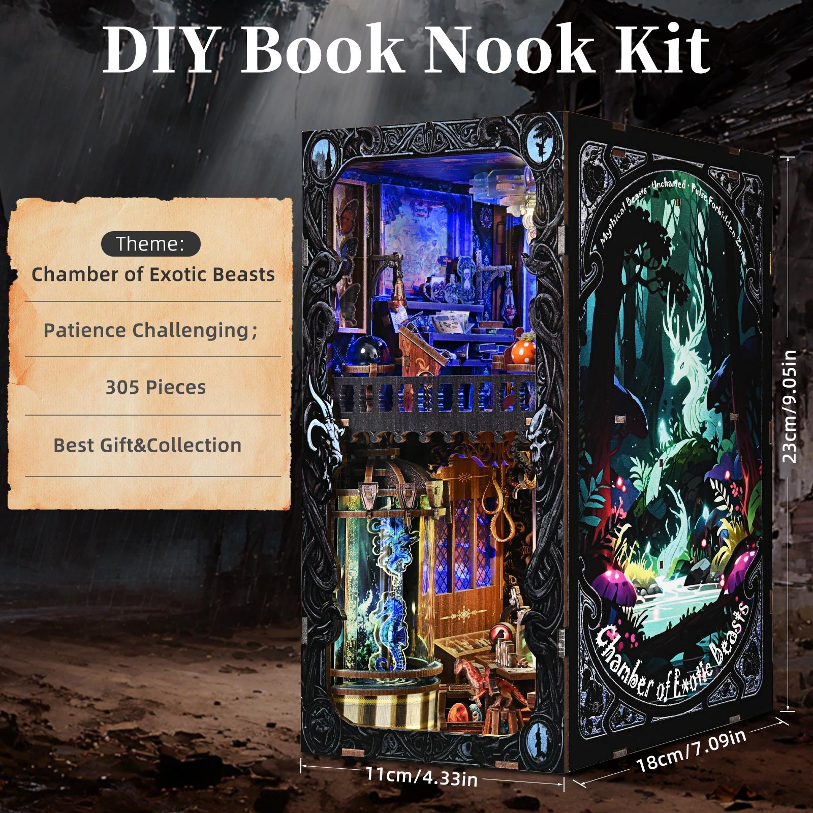 Gothic Fantasy Book Nook Kit (DIY) - The Collector’s Secret: Chamber of Exotic Beasts