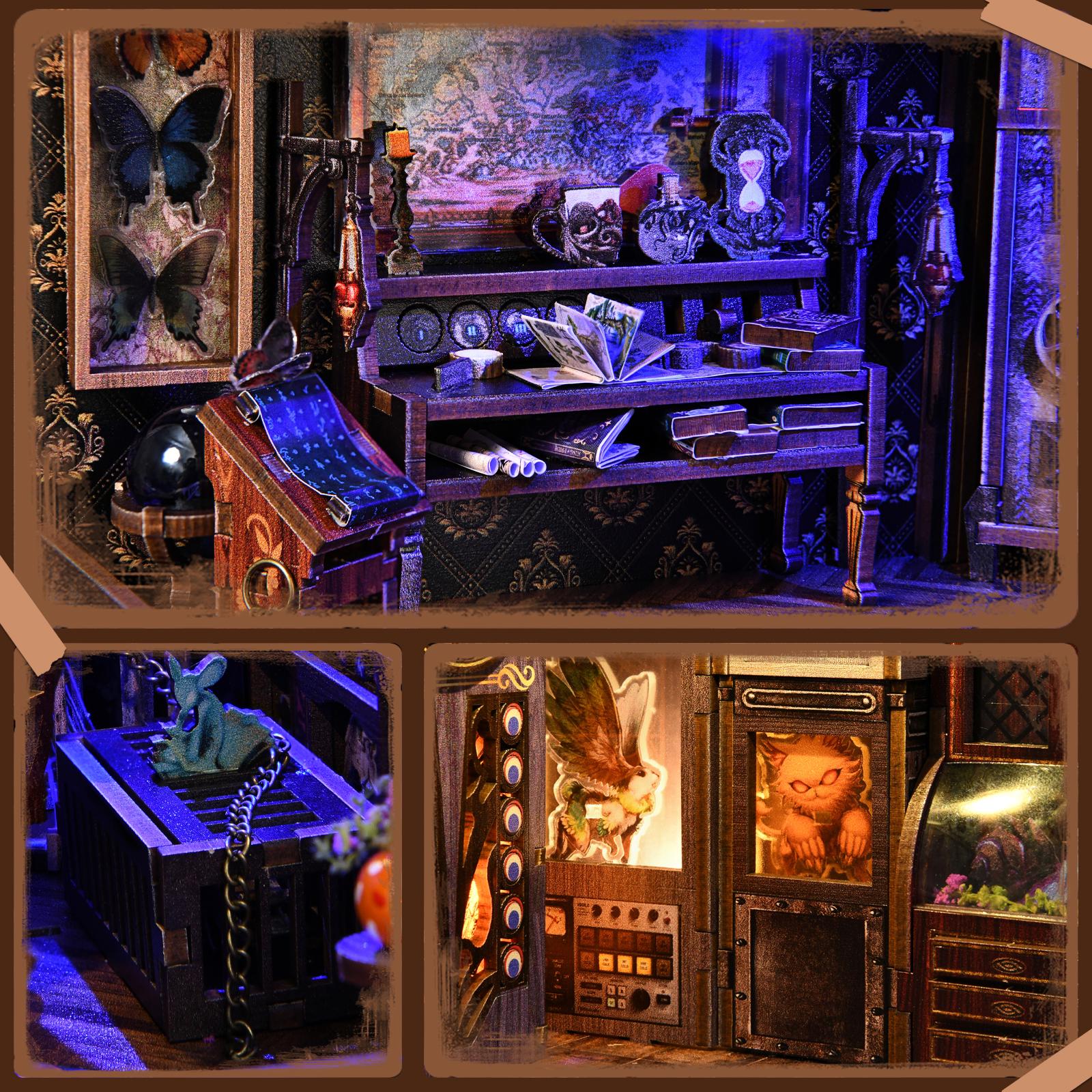 Gothic Fantasy Book Nook Kit (DIY) - The Collector’s Secret: Chamber of Exotic Beasts