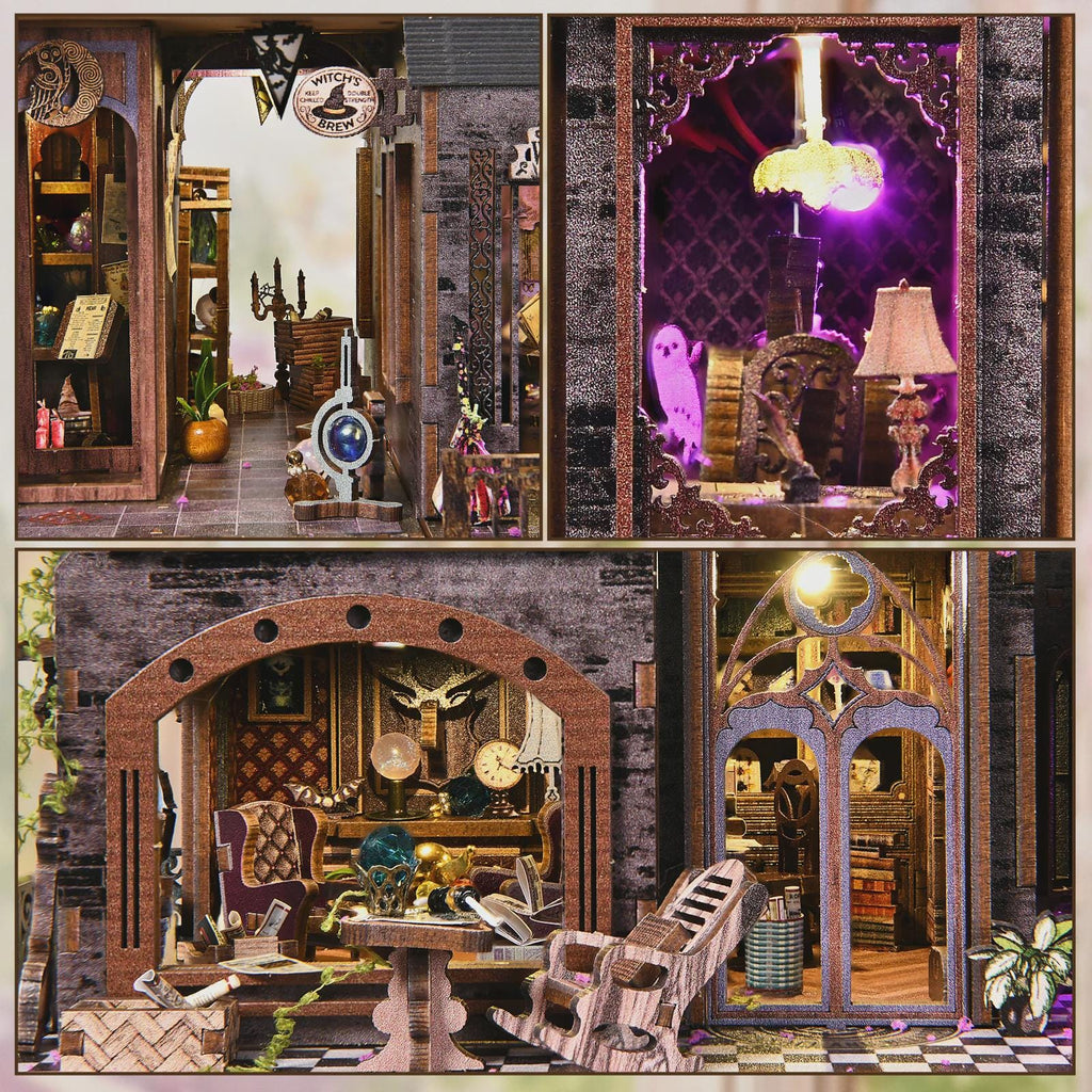Magic Castle Book Nook DIY Kit Harry Potter Academy Bookshelf Insert Miniature Diorama