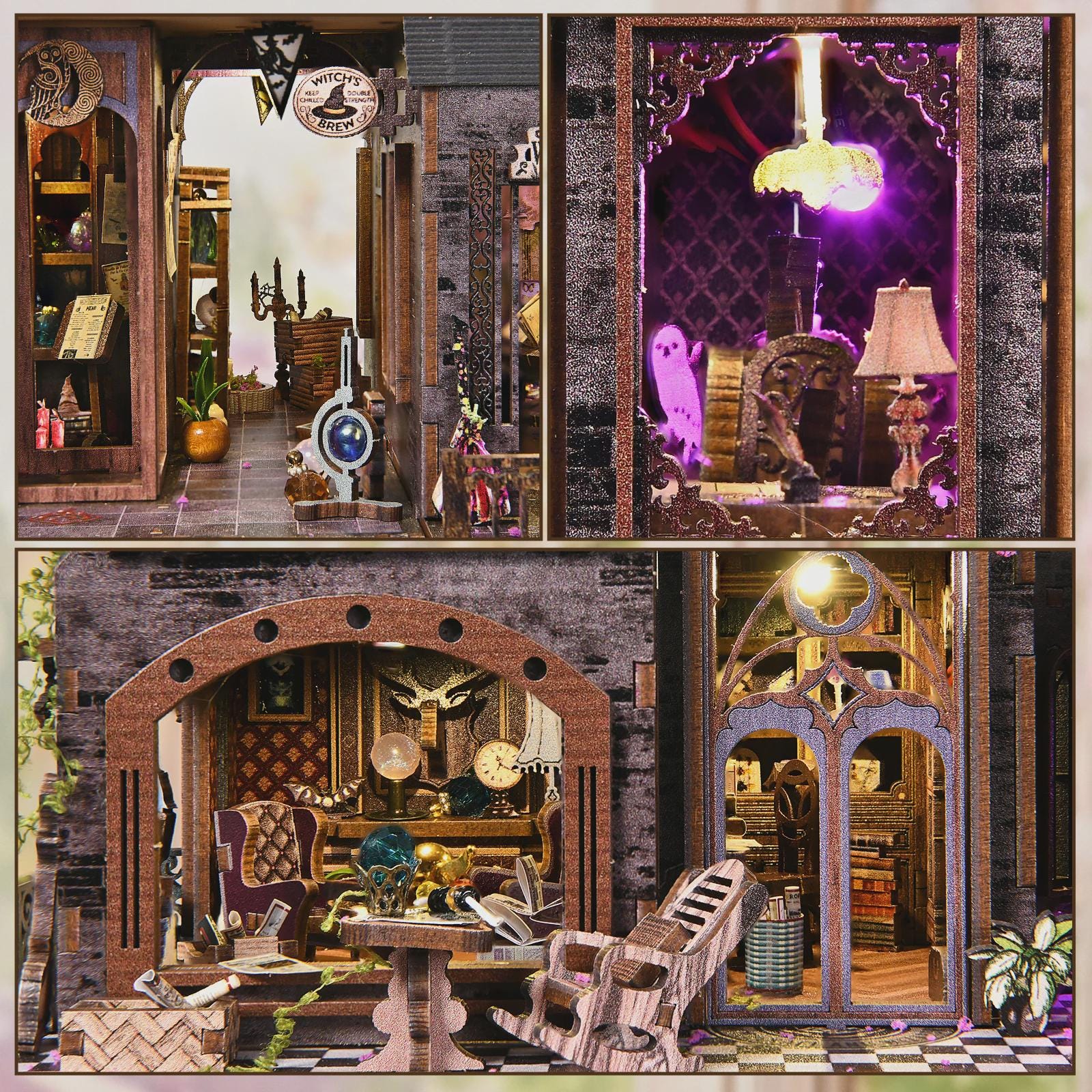 Magic Castle Book Nook DIY Kit Harry Potter Academy Bookshelf Insert Miniature Diorama