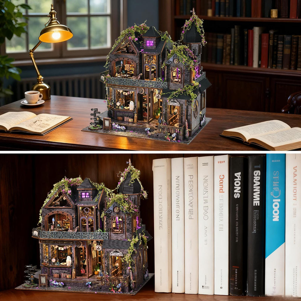 Magic Castle Book Nook DIY Kit Harry Potter Academy Bookshelf Insert Miniature Diorama
