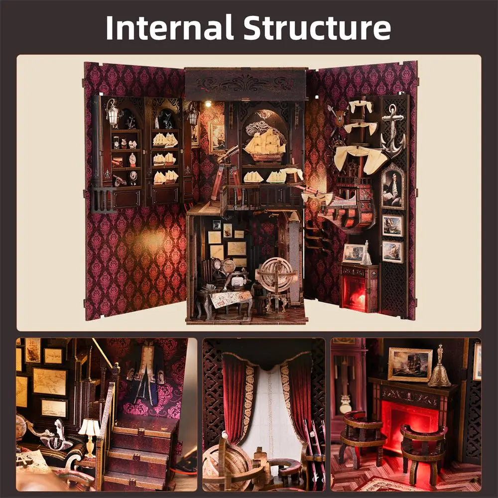 Book Nook "Voyage Memories" – DIY Maritime Exploration Diorama with LED Lights