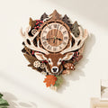 Reindeer Wall Clock Kit | DIY 3D Wooden Puzzle with Pendulum - product photo