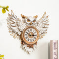 Snowy Owl Wall Clock Kit | DIY 3D Wooden Puzzle with Gears - product photo