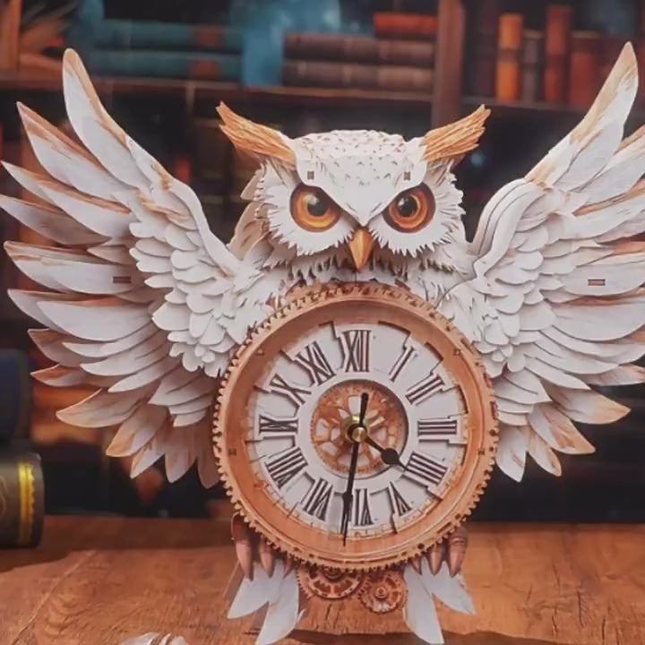 Snowy Owl Wall Clock - product video