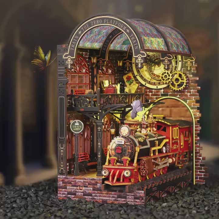 Book Nook Kit | Magical 3D Wooden Puzzle | Miniature Diorama DIY Craft gift with LED