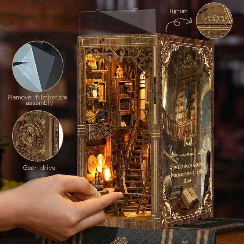 Book Nook DIY Kit – Miniature Antique Book Collection Room