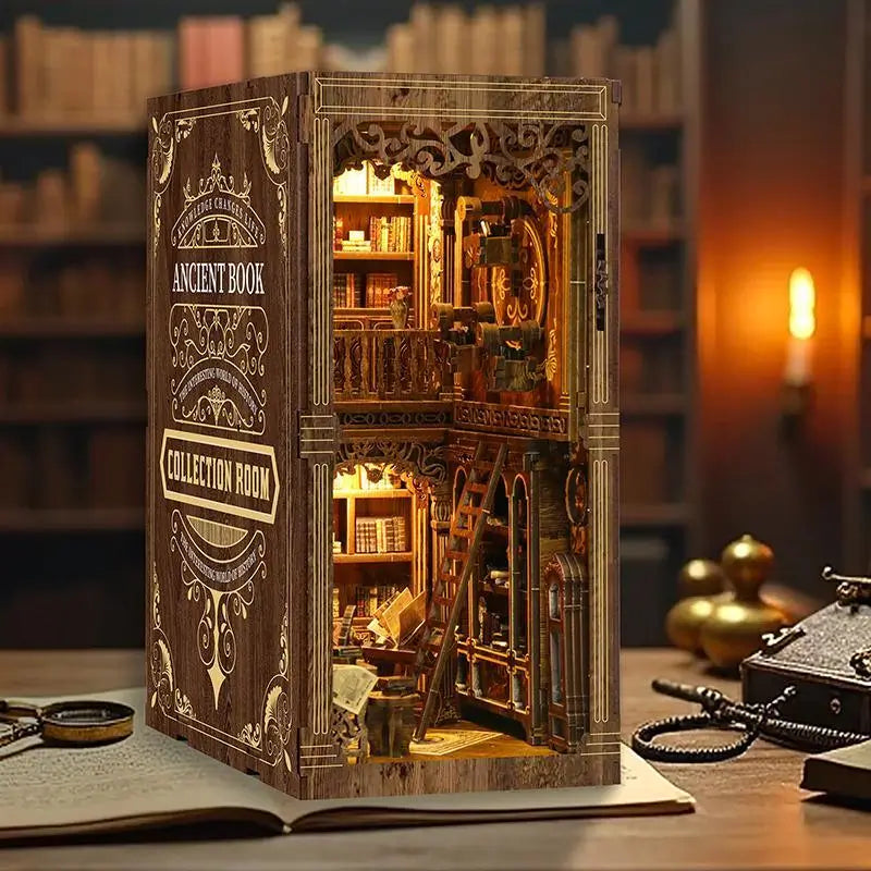 Book Nook DIY Kit – Miniature Antique Book Collection Room