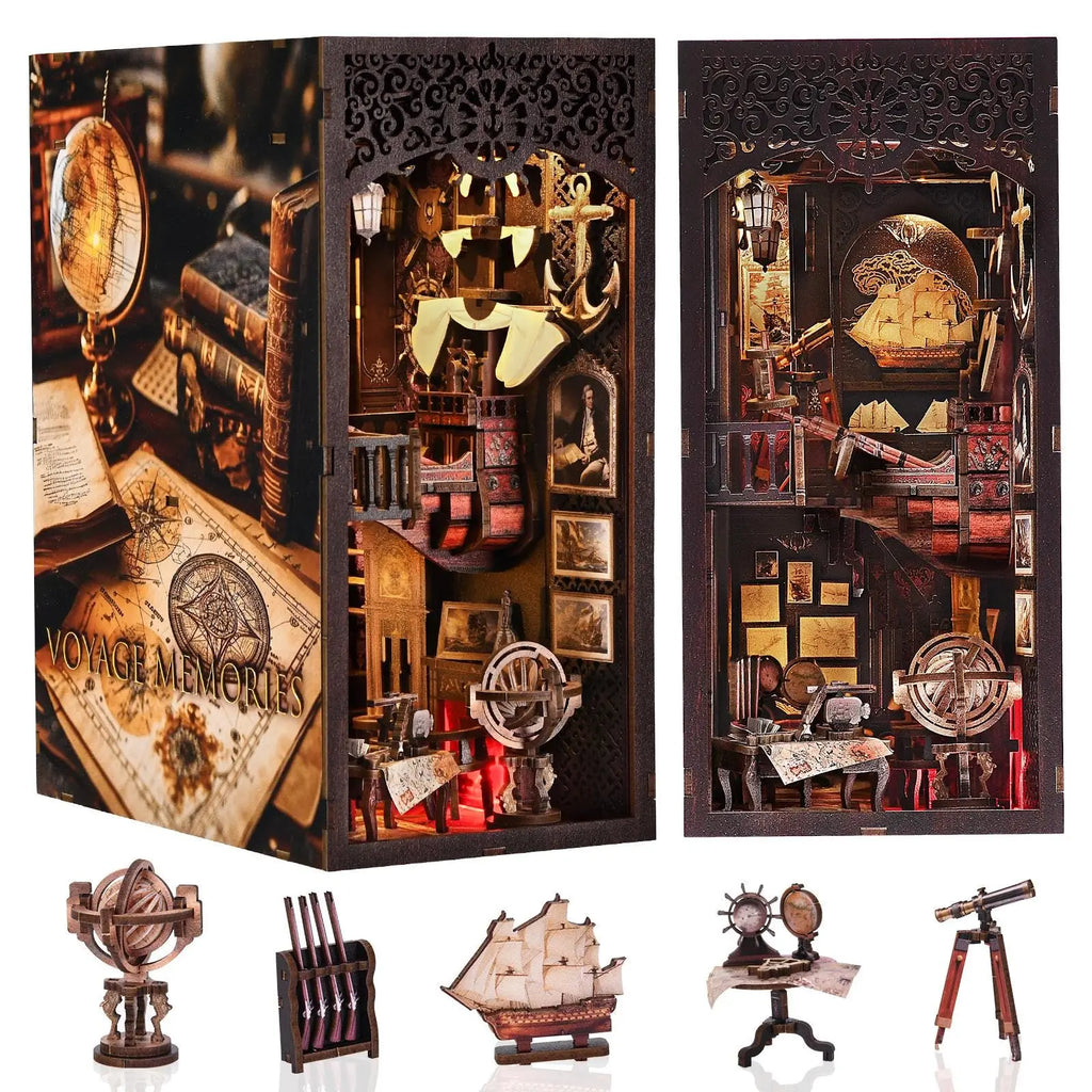 Book Nook "Voyage Memories" – DIY Maritime Exploration Diorama with LED Lights