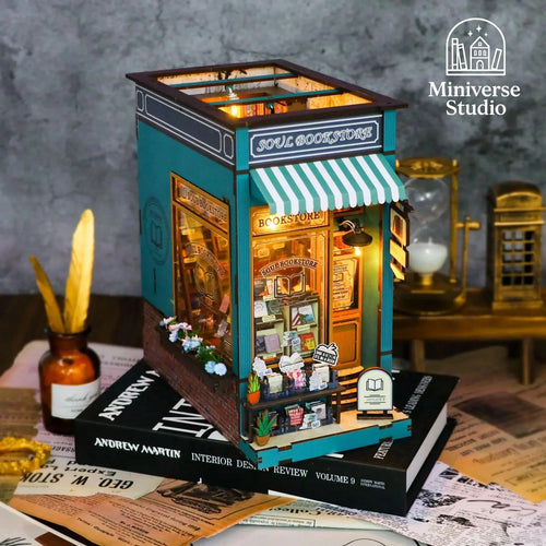 Book Nook DIY Librería 3D con luz LED - Book Nook DIY Kit | Miniverse Studio